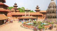 Krishna Mandir standing prominently in Patan Durbar Square, Nepal